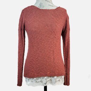 Hippie Rose, Pullover Lace Trim Cider Rose Sweater - Size Small